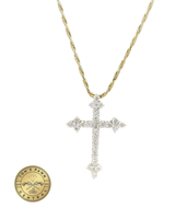Rope Necklace & Diamond Studded Cross Charm